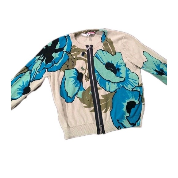 Womens Tracy Reese By Anthropologie Sz Medium Zip Up Cropped Cardigan - Picture 2 of 5